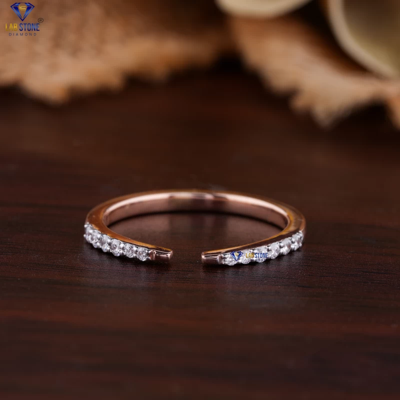 0.13+ Carat Round Cut Diamond Rose Gold Ring by Lab-Stone / Charming Diamond Ring / EF-VS color
