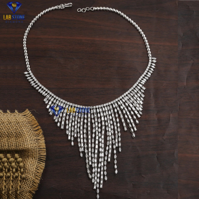 22.57+ Carat Marquise, Baguette & Round Cut Diamond Nacklace, Party Nacklace, Wedding Nacklace, E Color, VVS2-VS2 Clarity