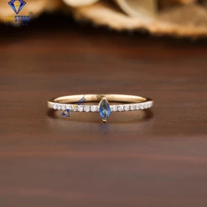 0.13+ Carat Marquise& Round Brilliant Cut Diamond Ring, Engagement Ring, Wedding Ring, E Color, VVS2-VS2 Clarity