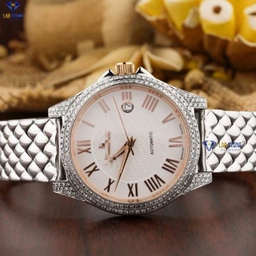 2.17 TDW Round Brilliant Cut Men's Diamond Watch | Luxury Watch | Moissanite Diamond