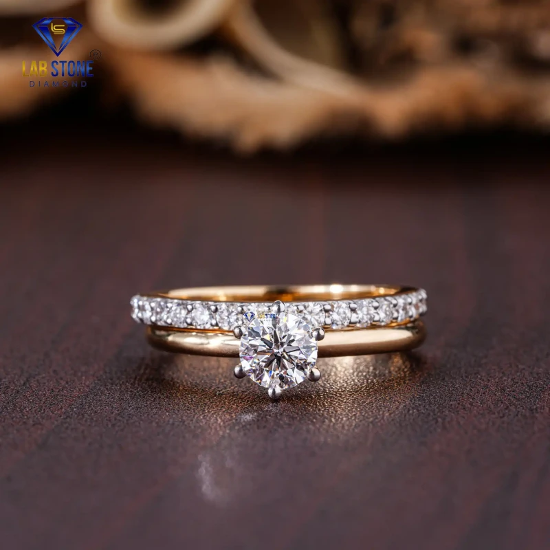 0.78+ Carat Round Cut Diamond Rose Gold Ring / Ring With band / EF color VS clarity