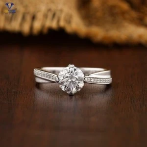 1.37+ Carat Round Brilliant Cut Diamond Ring, Engagement Ring, Wedding Ring, E Color, VVS2-VS2 Clarity