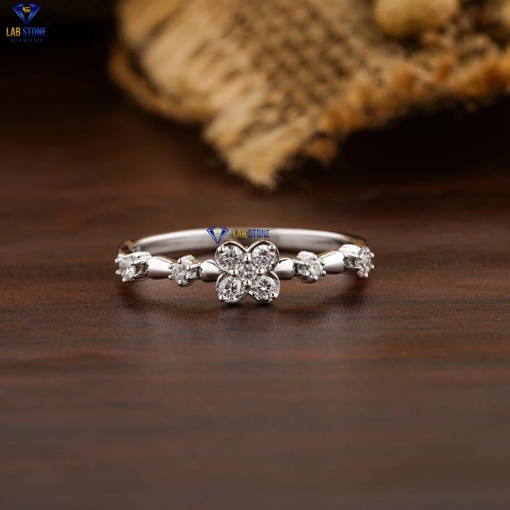 0.183+ Carat Round Cut  Diamond Ring, Engagement Ring, Wedding Ring, E Color, VVS2-VS2 Clarity