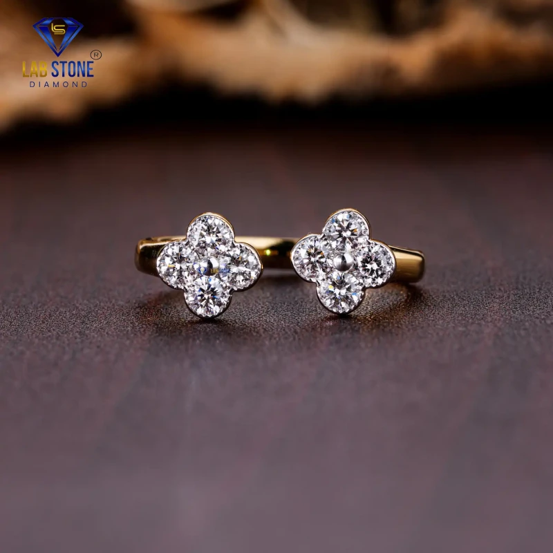 0.52+ Carat Round Cut Diamond Yellow Gold Ring / Proposal Ring / EF Color VS clarity