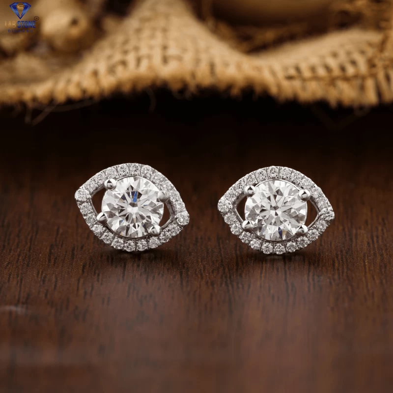 2.543+ Carat Round Brilliant Cut Diamond Earring, Engagement Earring, Wedding Earring, E Color, VVS2-VS2 Clarity
