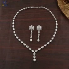 16.05+ Carat Pear And Heart Cut Diamond Nacklace and Earring, Engagement Nacklace And Earring, Wedding Nacklace And Earring, E Color, VVS2-VS2 Clarity