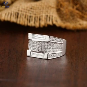 2.486+ Carat Round And Baguette Brilliant Cut Diamond Ring, Engagement Ring, Wedding Ring, E Color, VVS2-VS2 Clarity