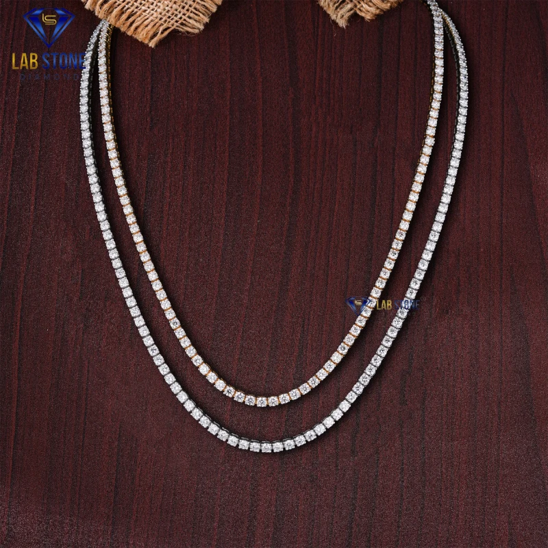 23.71+ Carat Round Cut Diamond, Two Types of Gold Necklace / Tennis Necklace / EF Color VS clarity