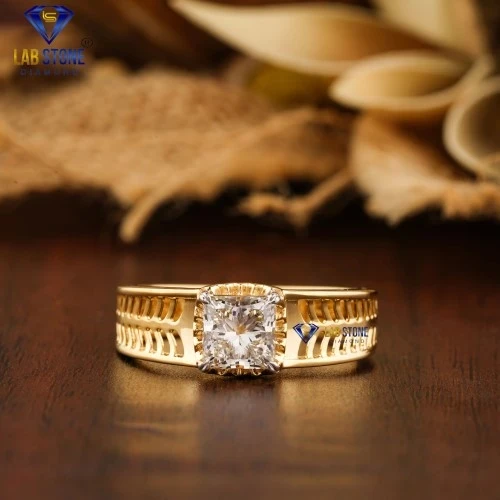 1.75+ Carat Princess Diamond Yellow Gold ring by ,Diamond Bridal Ring ,EF-VS color